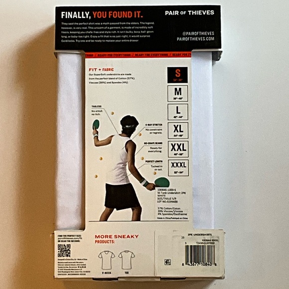 Pair of Thieves Men’s Super Soft Slim Fit White Fitted Tank  2-pack S - Picture 3 of 7